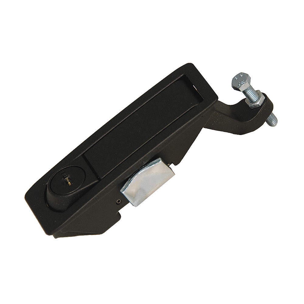GRAINGER APPROVED 4RRA6 Compression Latch,Keyed,Blk Powder Coat 4RRA6
