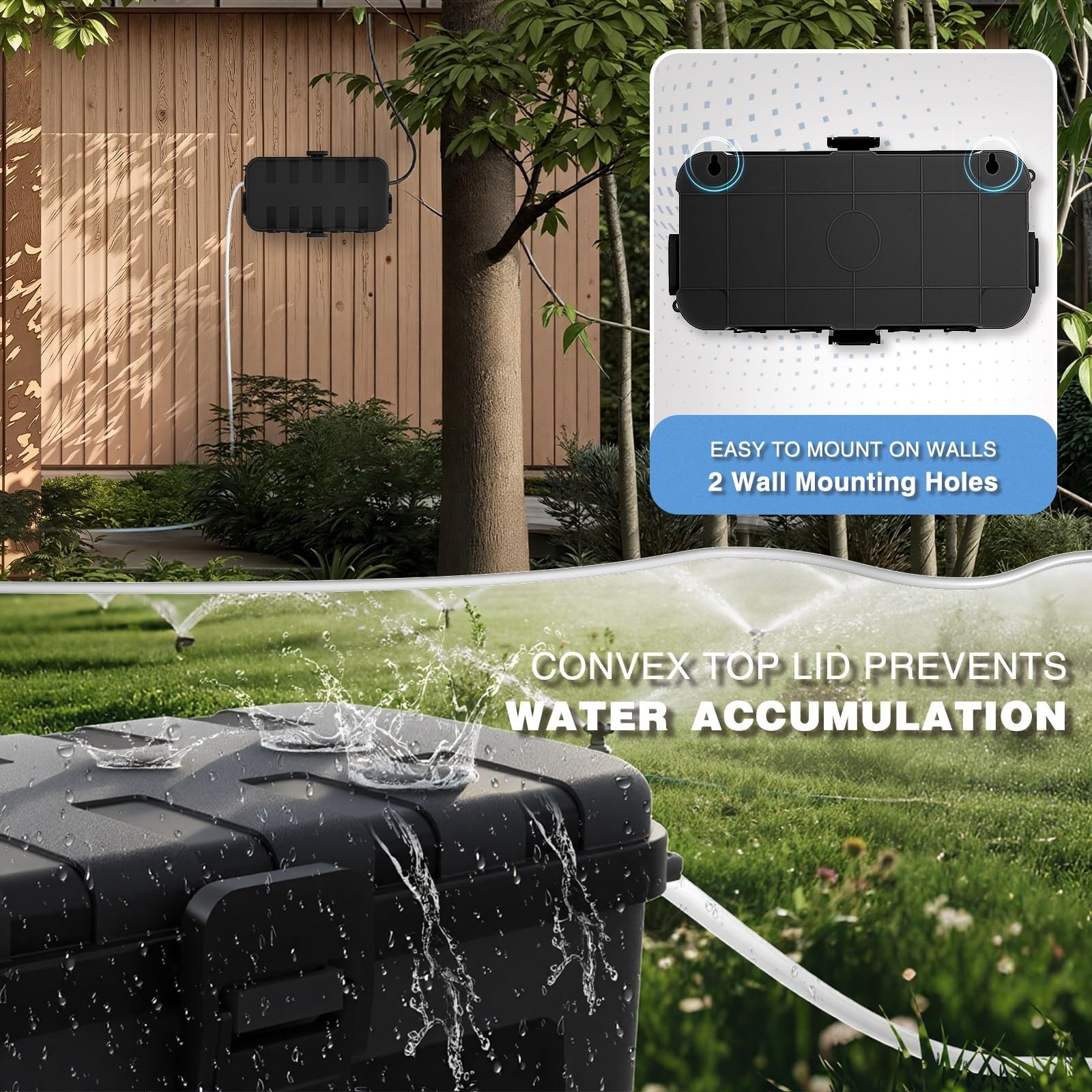 Flemoon Medium Outdoor Electrical Box (11.5×5.2×4 inch), IP54 Waterproof Exte…