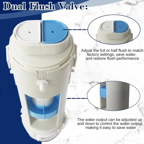 Toilet Flush Valves, THU224 2-Inch Dual Valve Replacement with White