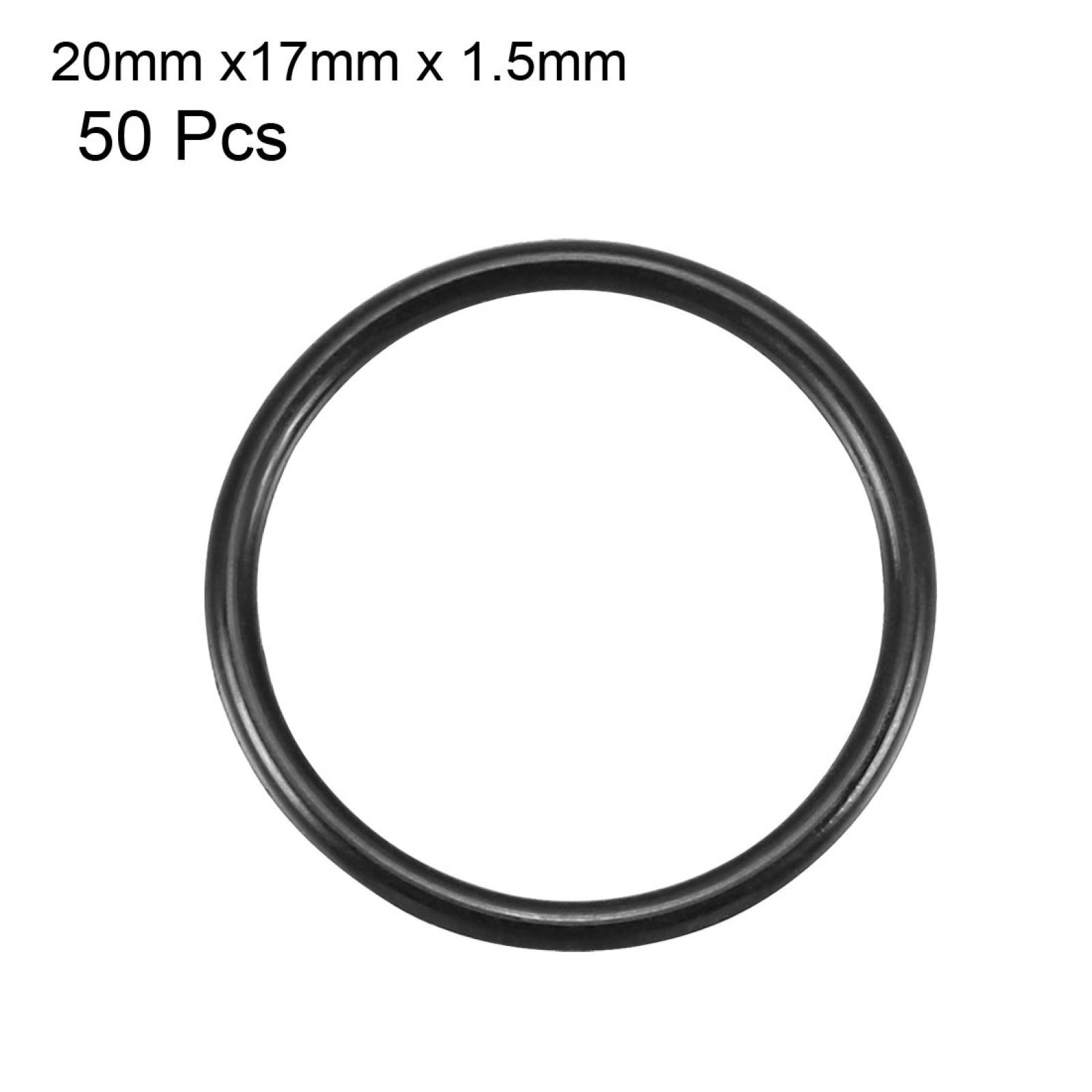 50Pcs Black 20mm x 1.5mm Nitrile Rubber O Ring NBR Oil Sealing Grommets
