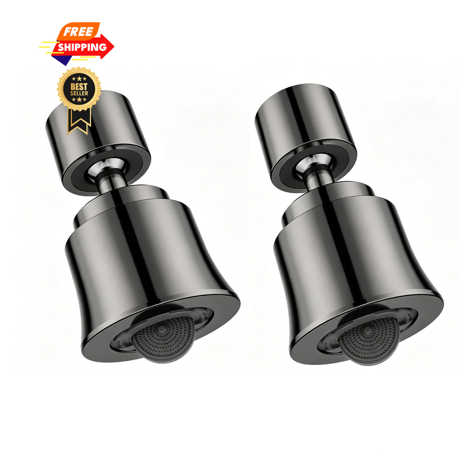 SUPAFA 2 Pack Metal Faucet Aerator – Dual Modes Sink Sprayer Gun Gray