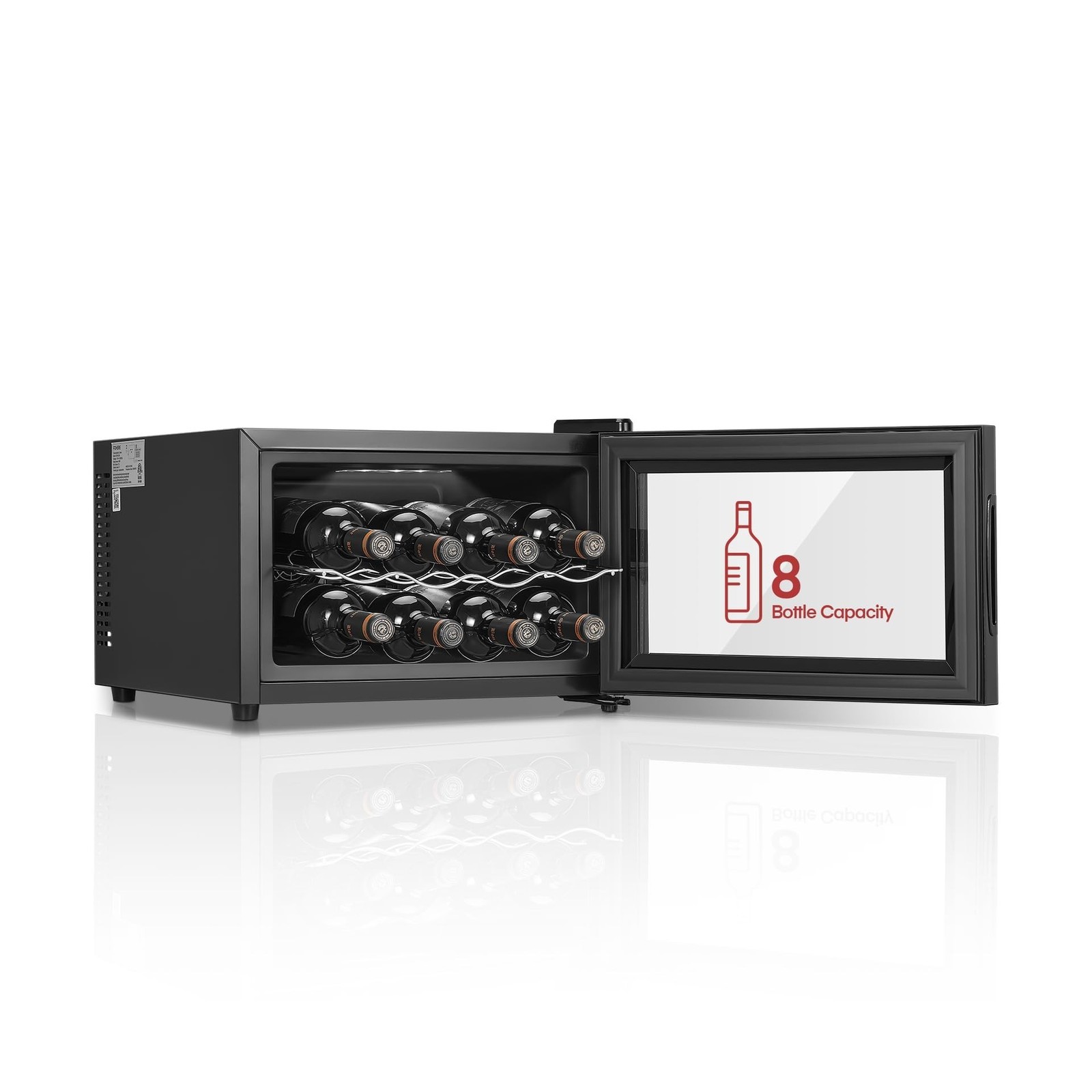 FOHERE 8 Bottles Countertop Wine Fridge, Small Wine Fridge with Double Glass …