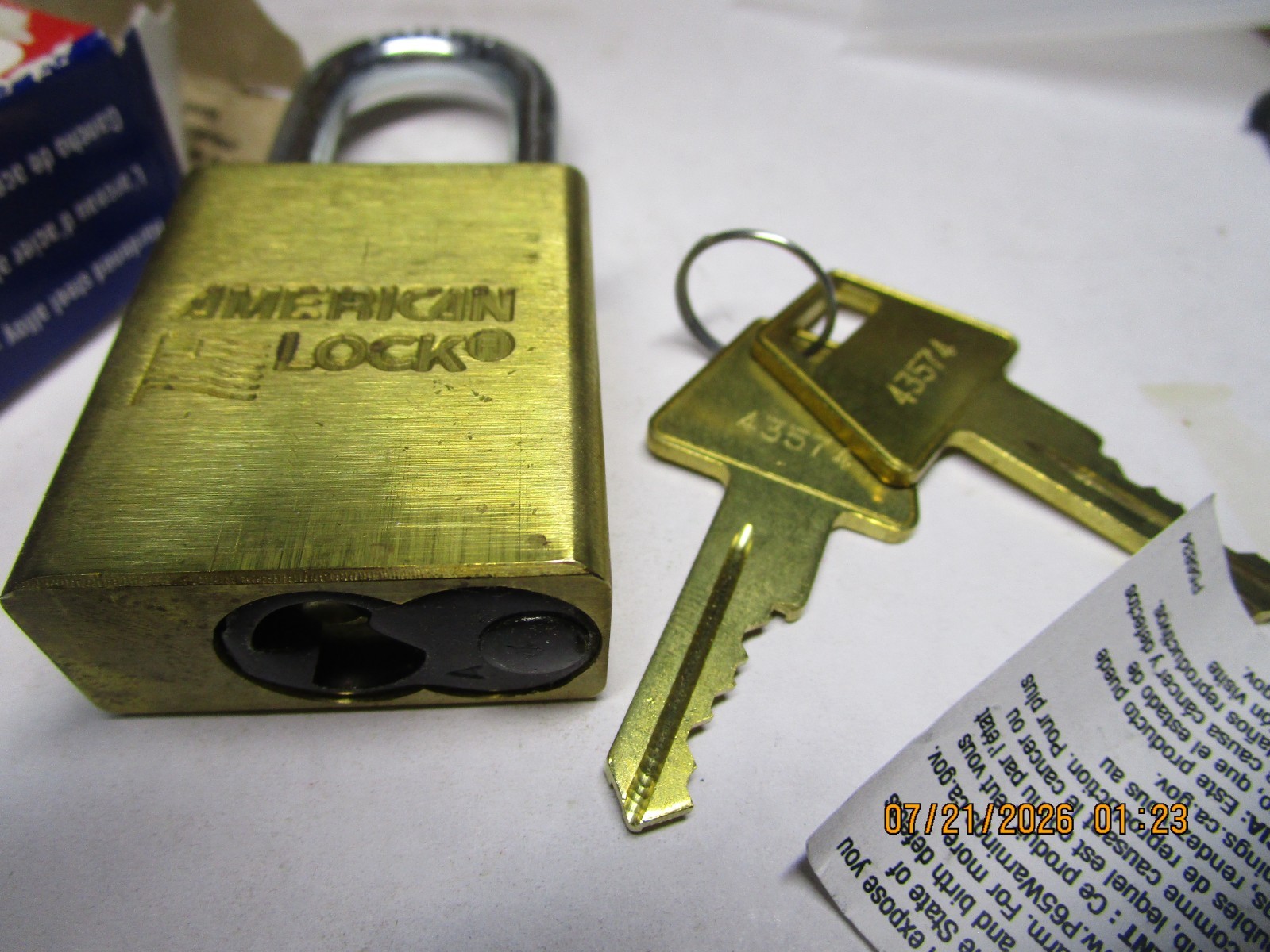 2″ Shackle Height Brass Keyed Different American Lock® 5-Pin Cylinder Padlock