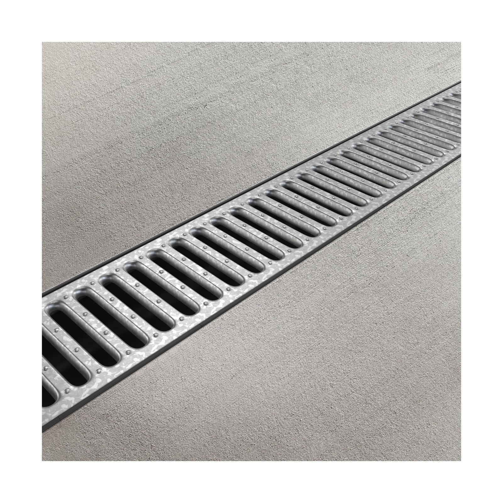 Vodaland – 4 Inch Easy 2 Premium Trench Drain Channel – Galvanized Stamped St…