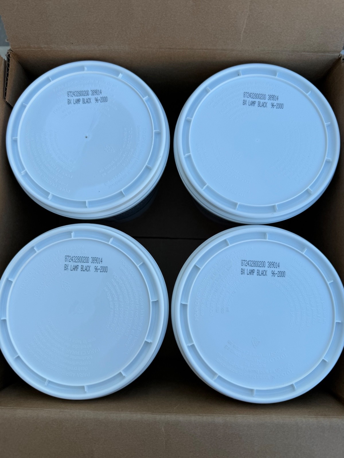 Lot of 4 One Quart PPG 96-2000 PZ Low VOC HS Colorant BX Lamp Black Concentrate