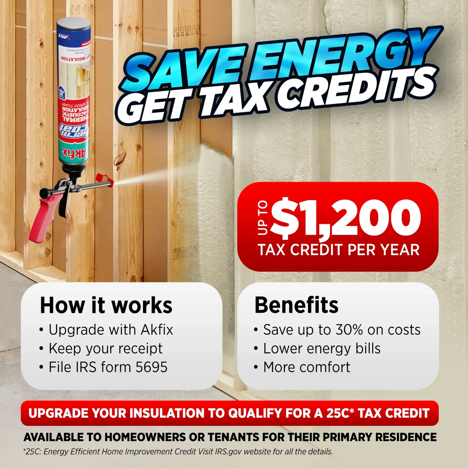 Akfix Thermcoat Spray Foam Insulation Kit Closed Cell Fire Rated 360 Sq Ft 18 pk