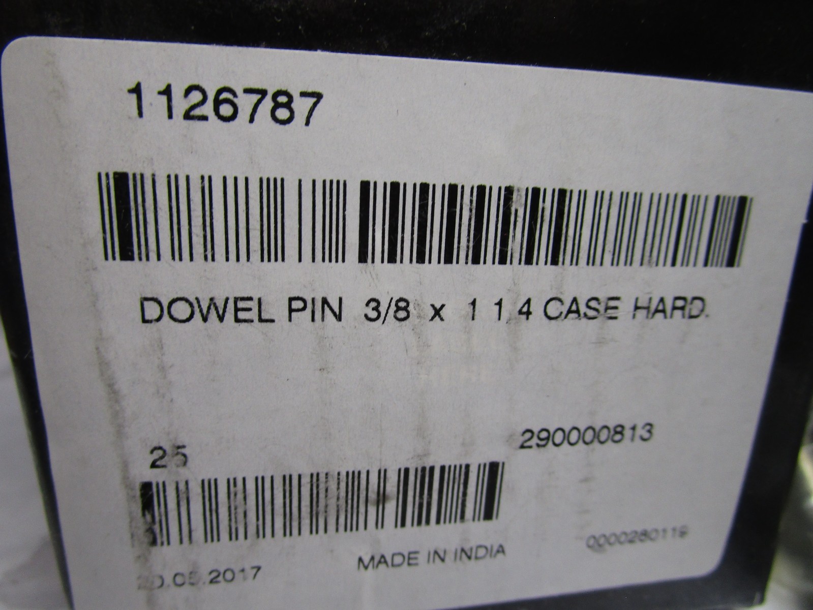 3/8″ x 1-1/4″ Bright Finish Alloy Steel Standard Dowel Pin QTY 25