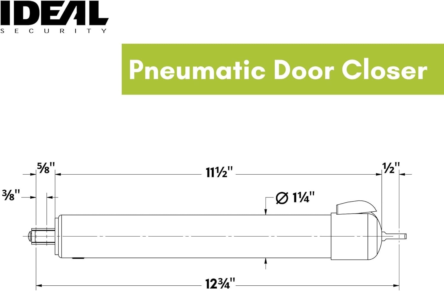 9600 Standard Pneumatic Touch-N-Hold Storm and Screen Door Closer for Wood, Alum