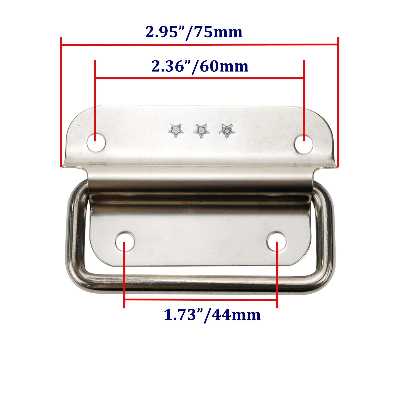 Chest Handles Stainless Steel Medium Size Pull Handles-4pcs | for Toolbox