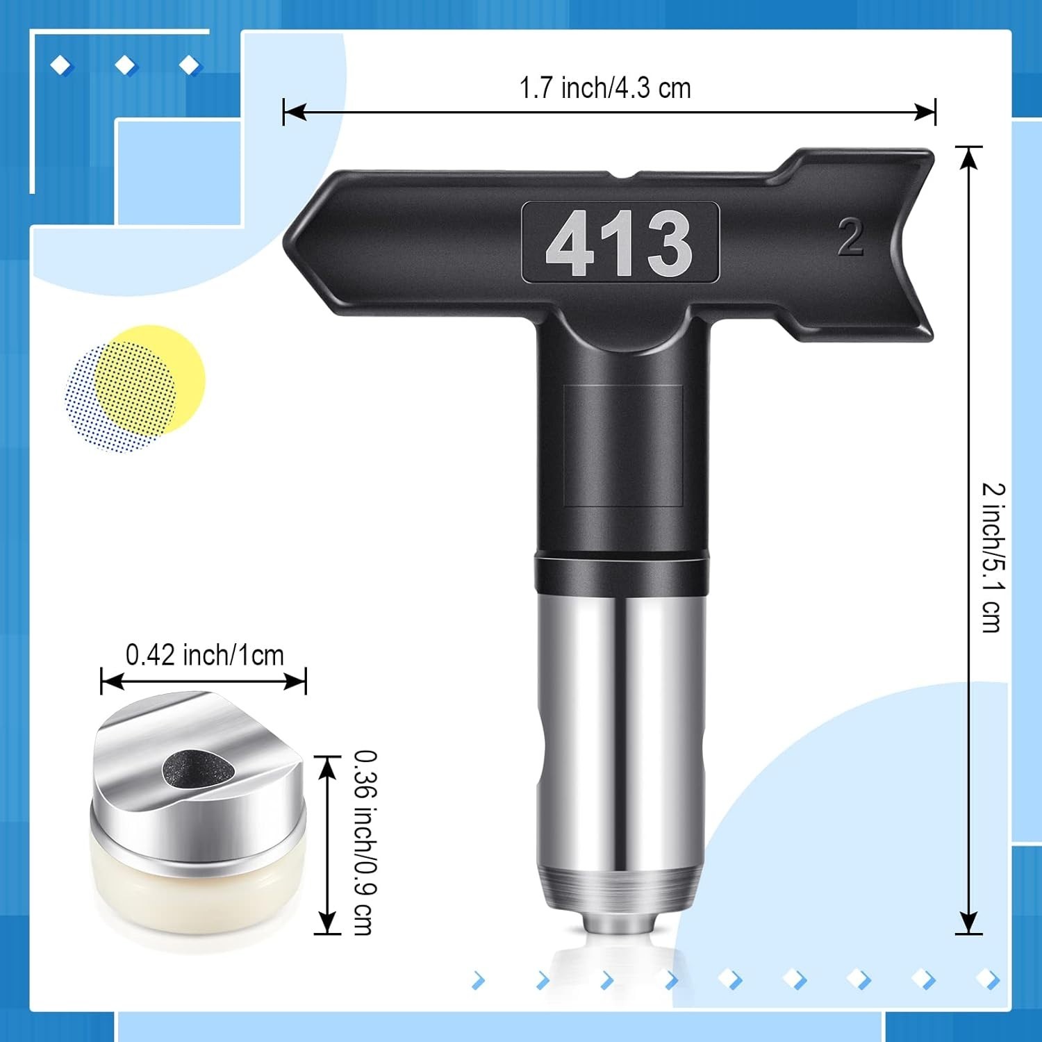 5 Pcs Reversible Airless Spray Tips Set 109 213 311 315 413, Tungsten Carbide…