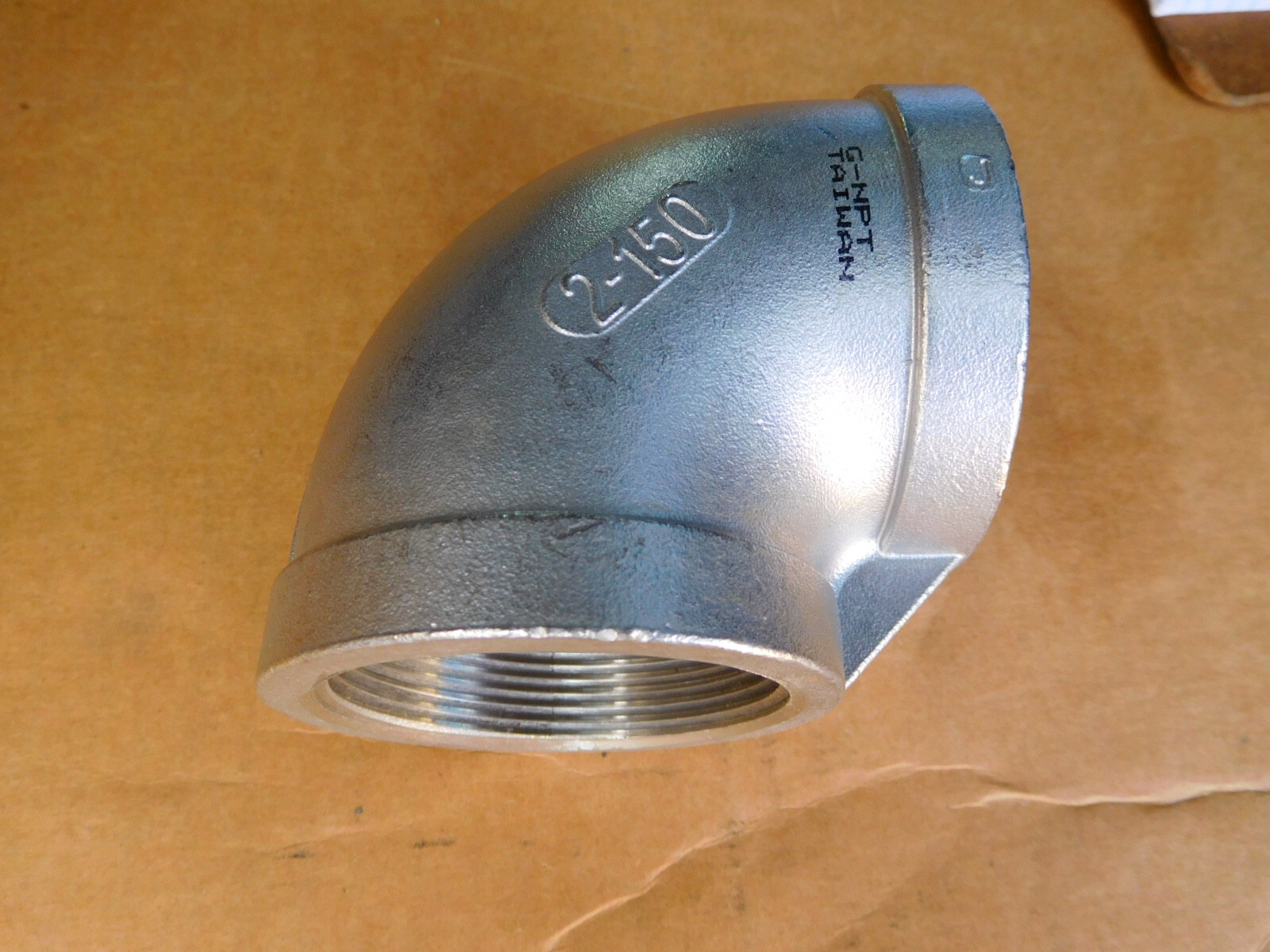Stainless 90 degree Elbow 2″ NPT 150 304 SS Lot of 2