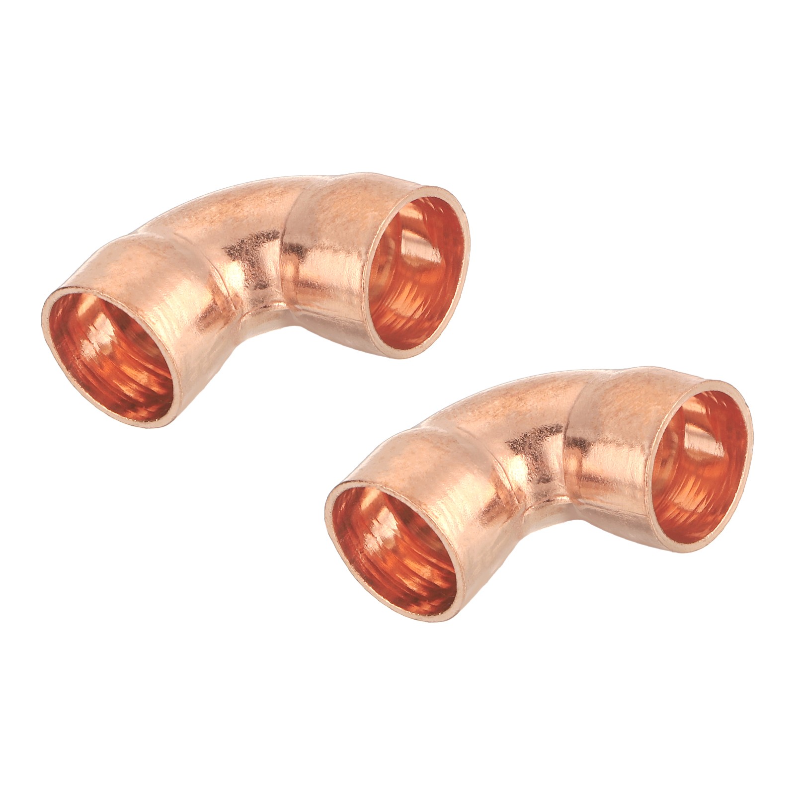 2 Pcs 0.47 Inch 90 Degree Copper Pipe Fitting with Sweat Solder, 0.98×0.98inch