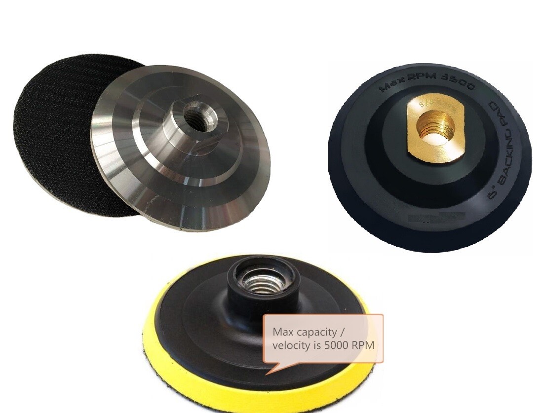 5″ Hook & Loop Backing Pad Aluminium Rubber Plastic Backer for grinder polisher