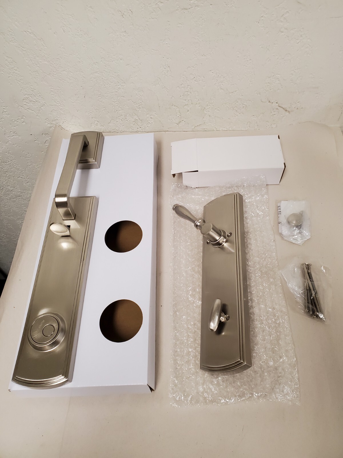DELANEY Italian Briona Single Cylinder Satin Nickel Handleset Interior Left-Hand