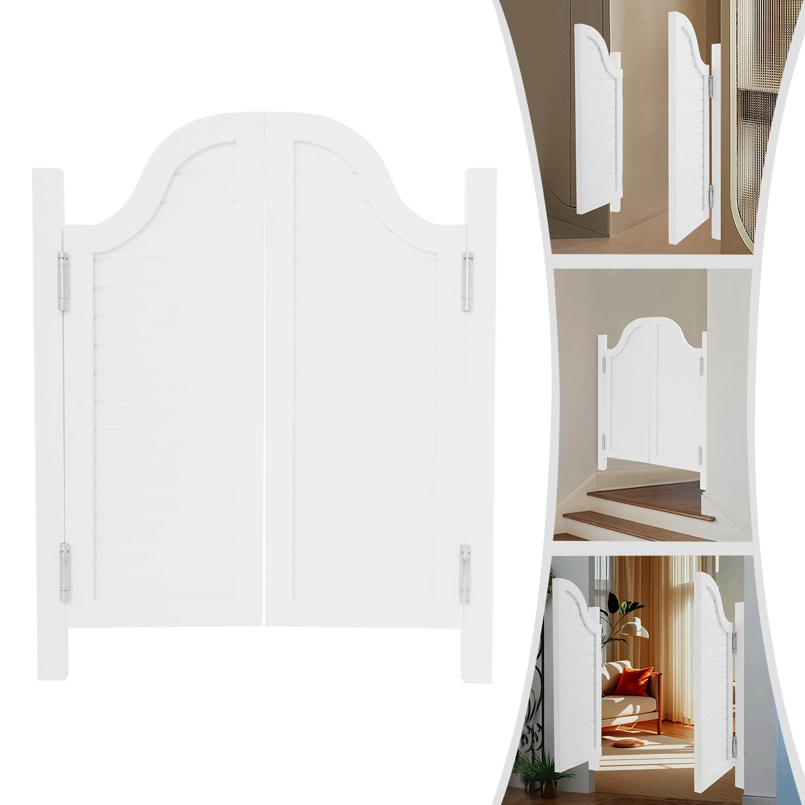 Partition Door Swing Solid Wood Door Partition Door for Shop Entrance 80x90cm