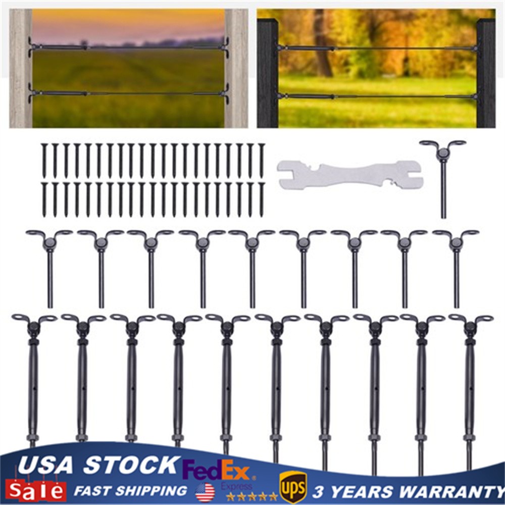 Stainless Steel Hardware Deck Cable Railing Kit Fits For 1/8″Wire Rope Wood Post