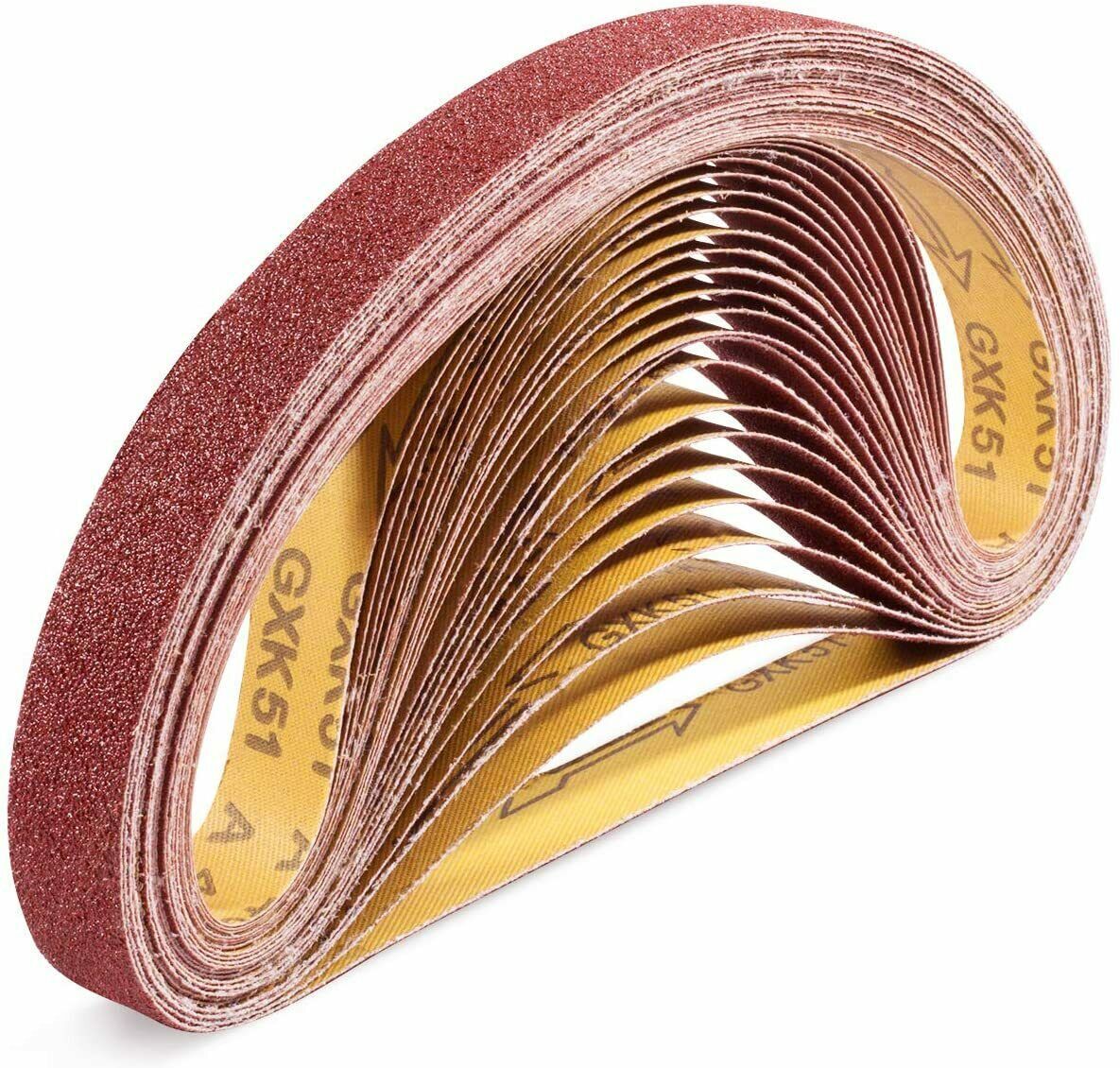 100 Pieces Alumina Oxide Belt for Metabo Pipe Polisher metal iron stain remover