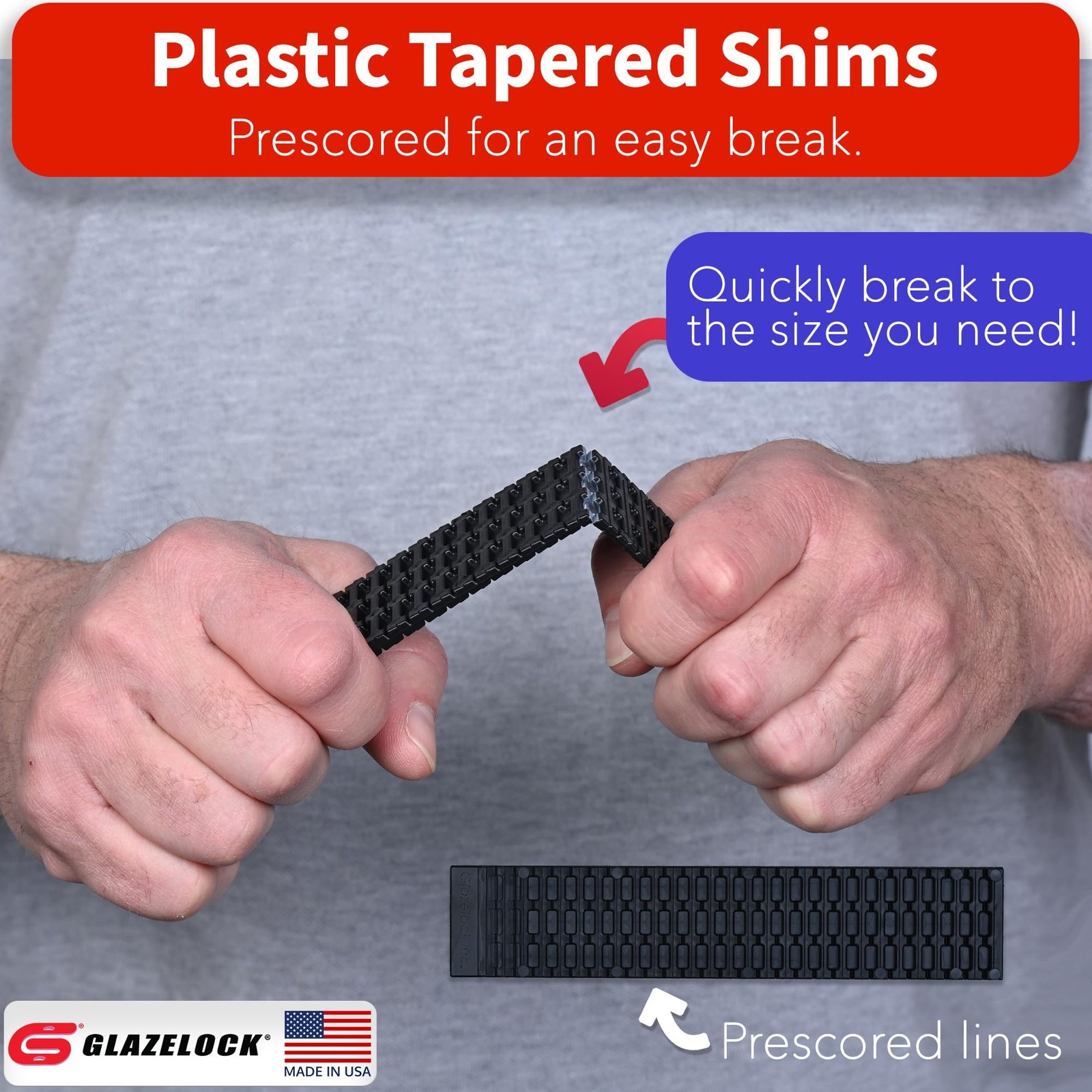 Prescored Plastic Shims for Leveling (12 Pack) 7-3/8-Inch Length – Profession…