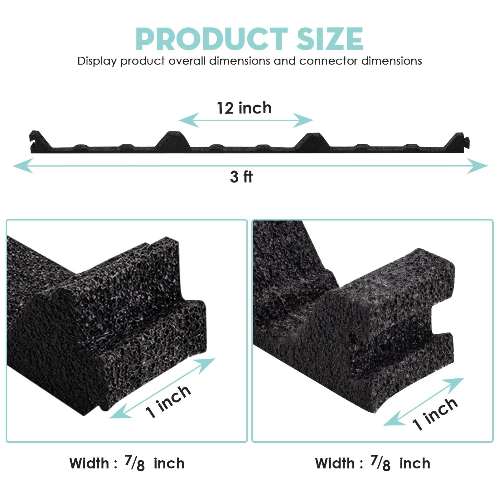 12 in Inside Classic Rib Profile Foam Closure Strips for Metal Roofing Foam C…