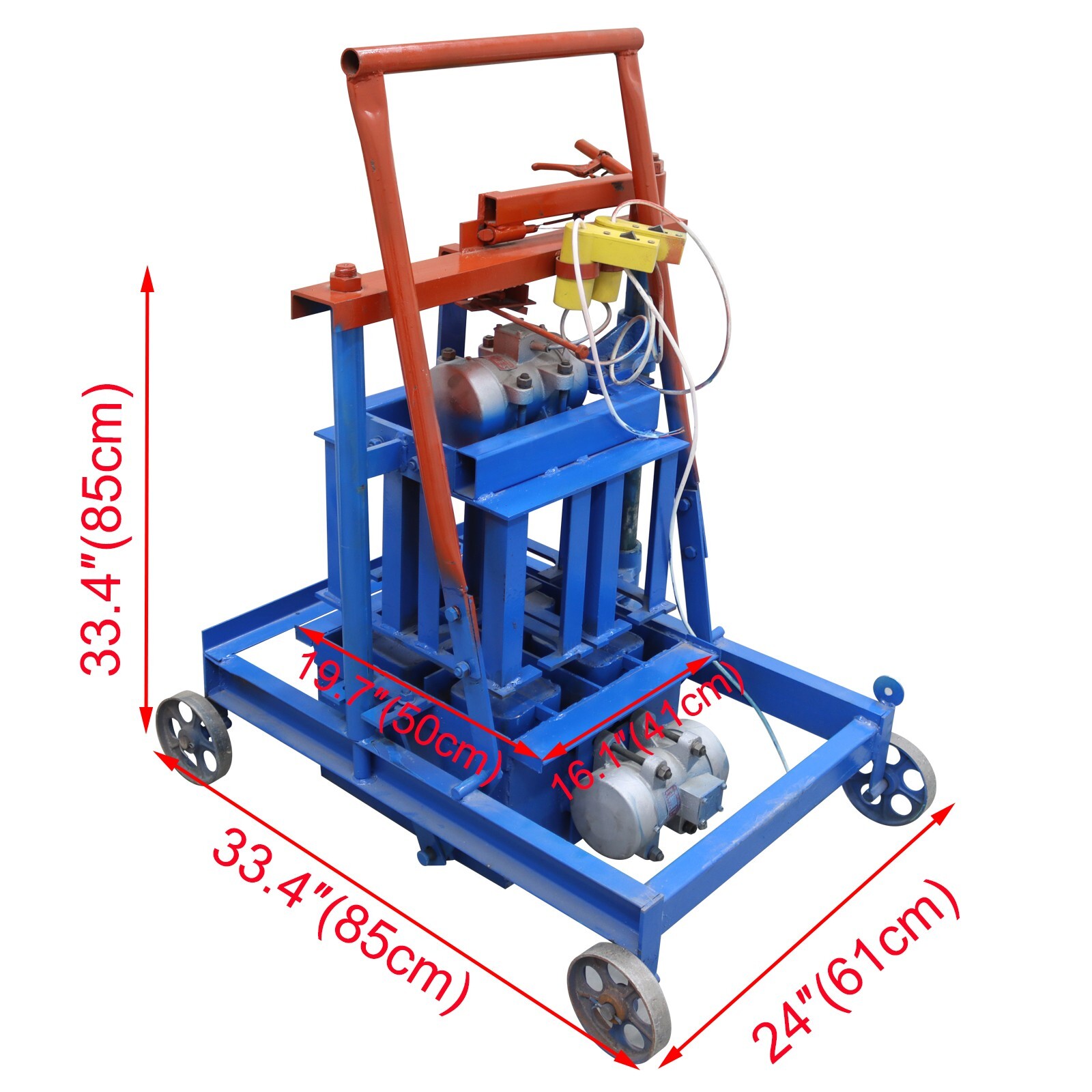 15.75×7.87×7.87in Cement Block Forming Machine 220V Hollow Brick Molding Machine