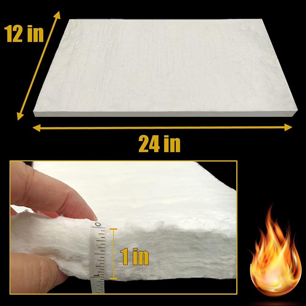 24″ x12″x1″ (Thick) Ceramic Fiber Blanket Fireproof x 12″ x 1″ / 1 piece