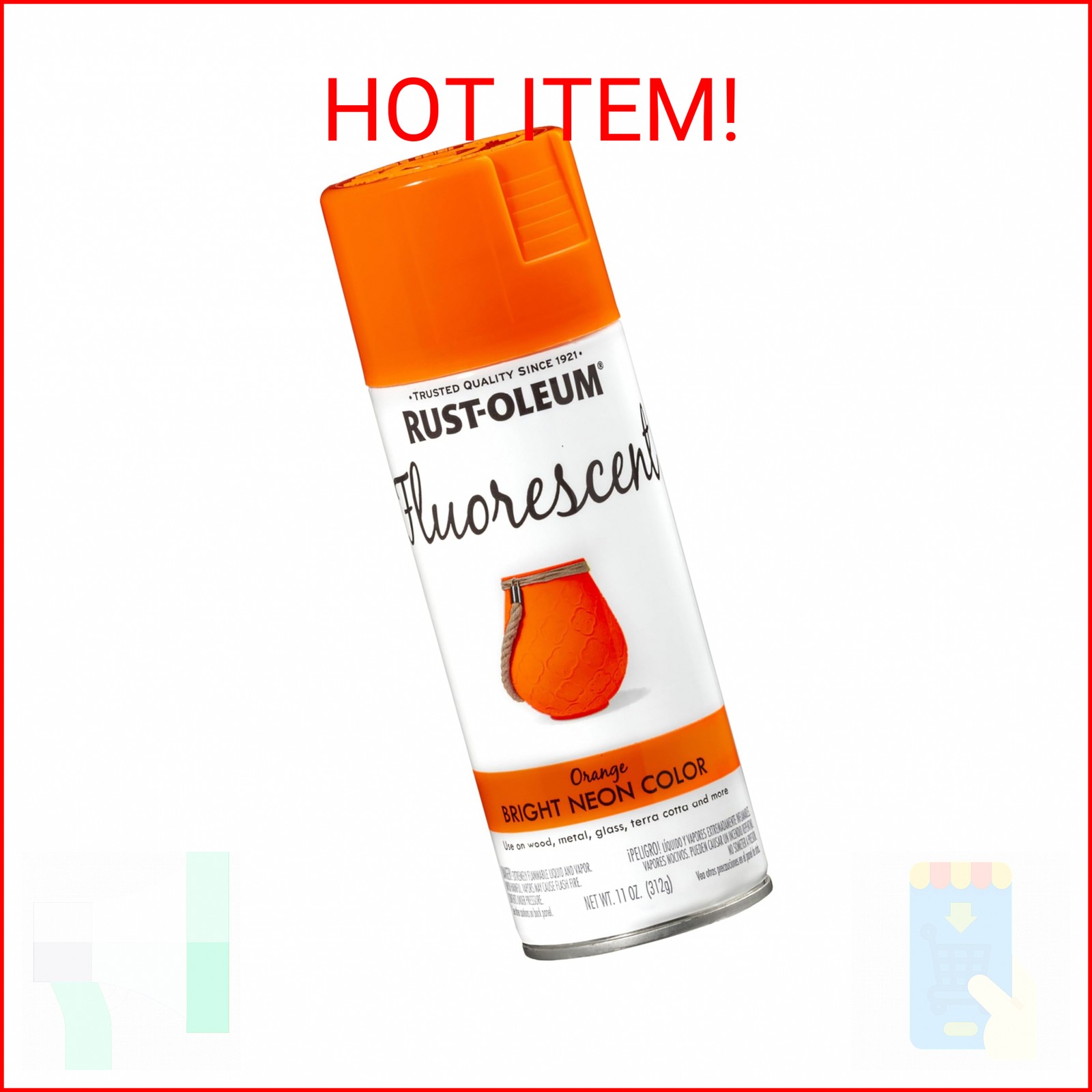 Specialty Fluorescent Orange Spray Paint – 11 oz