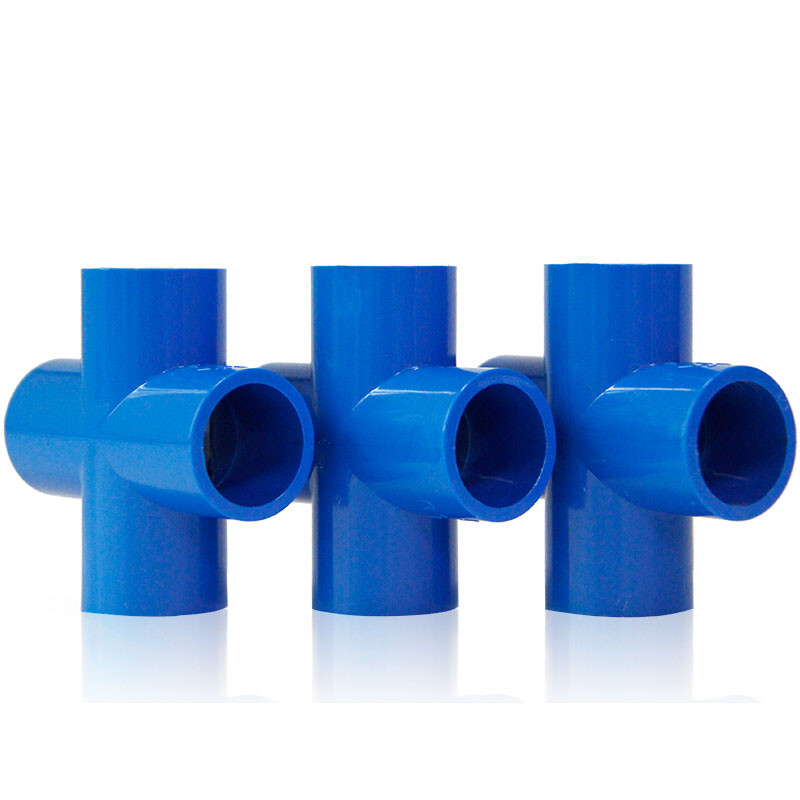 PVC Cross 4-Way Equal Path Connector 20mm~160mm Pipe Fitting White/Blue/Grey