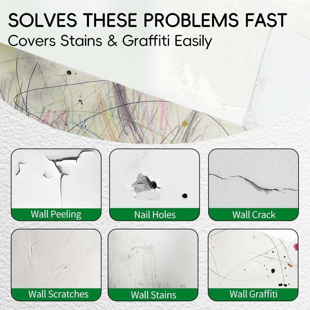 Wall Repair Paste 350g, White Drywall Spackle Wall Filler for Cracks, Holes, …