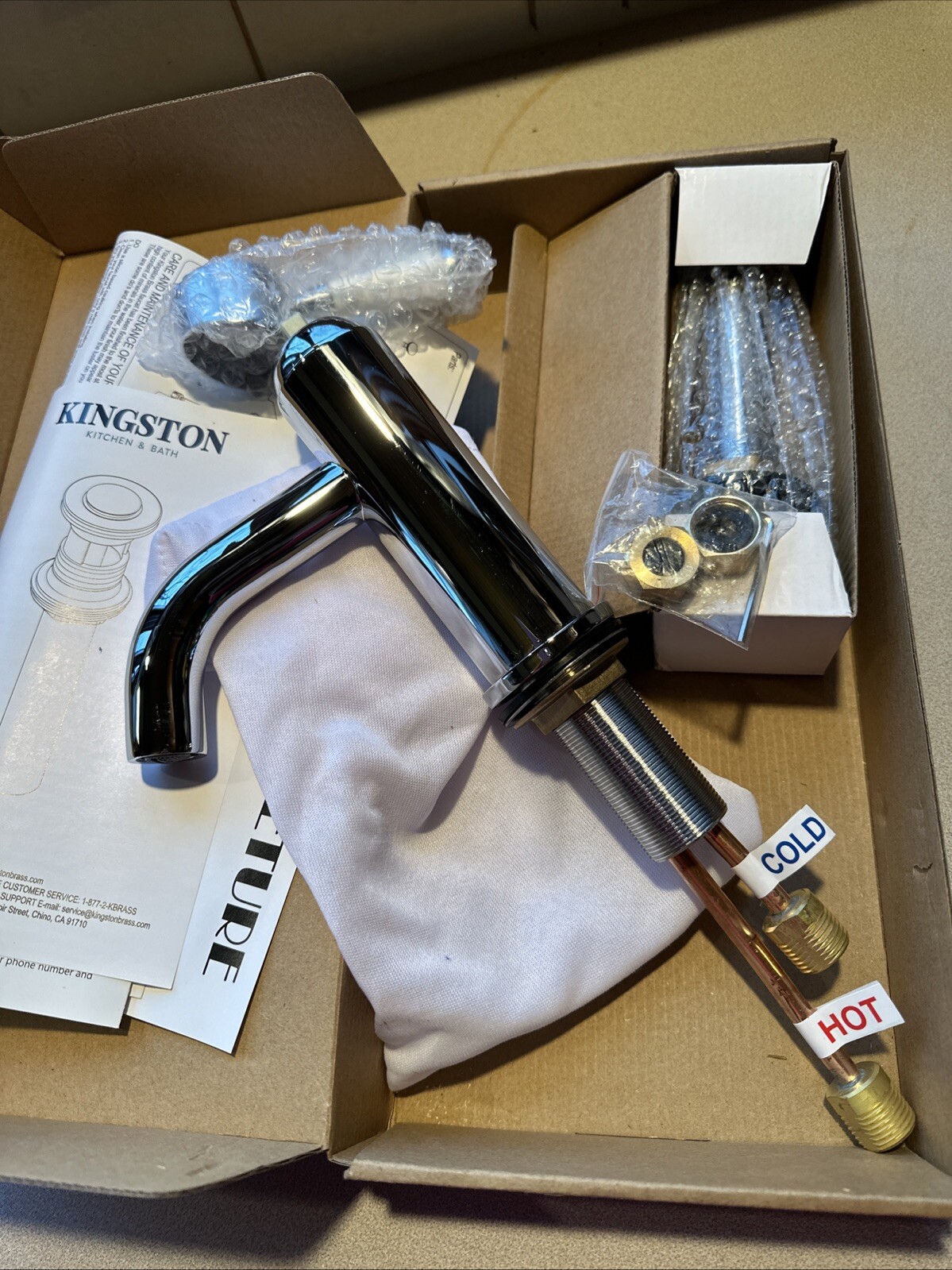 NIB Kingston Brass LS8221DPL Paris Bathroom Faucet, Polished Chrome, Complete