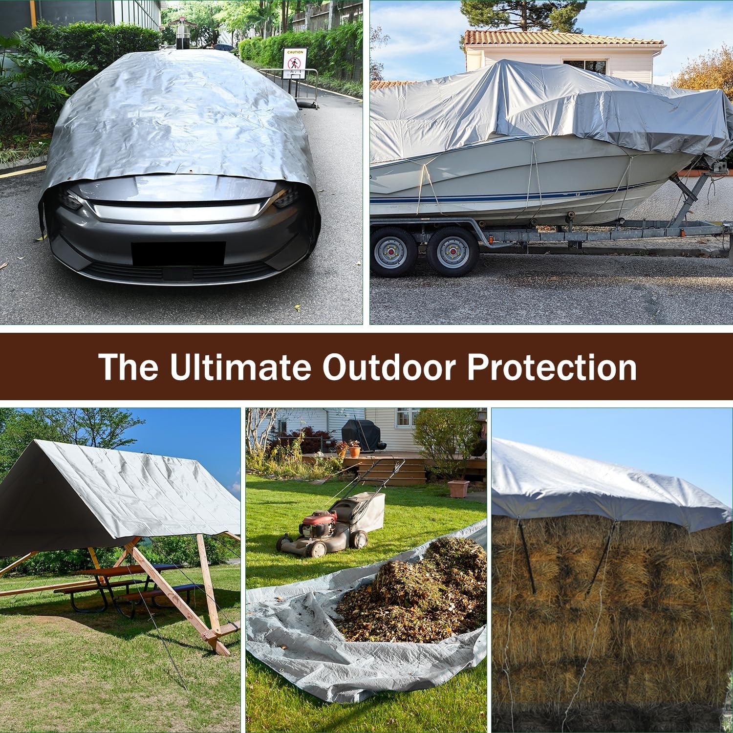 Sunvigor Tarp Waterproof 10x20Ft, Heavy Duty Tarp Cover Extra Thick 14 Mil Te…