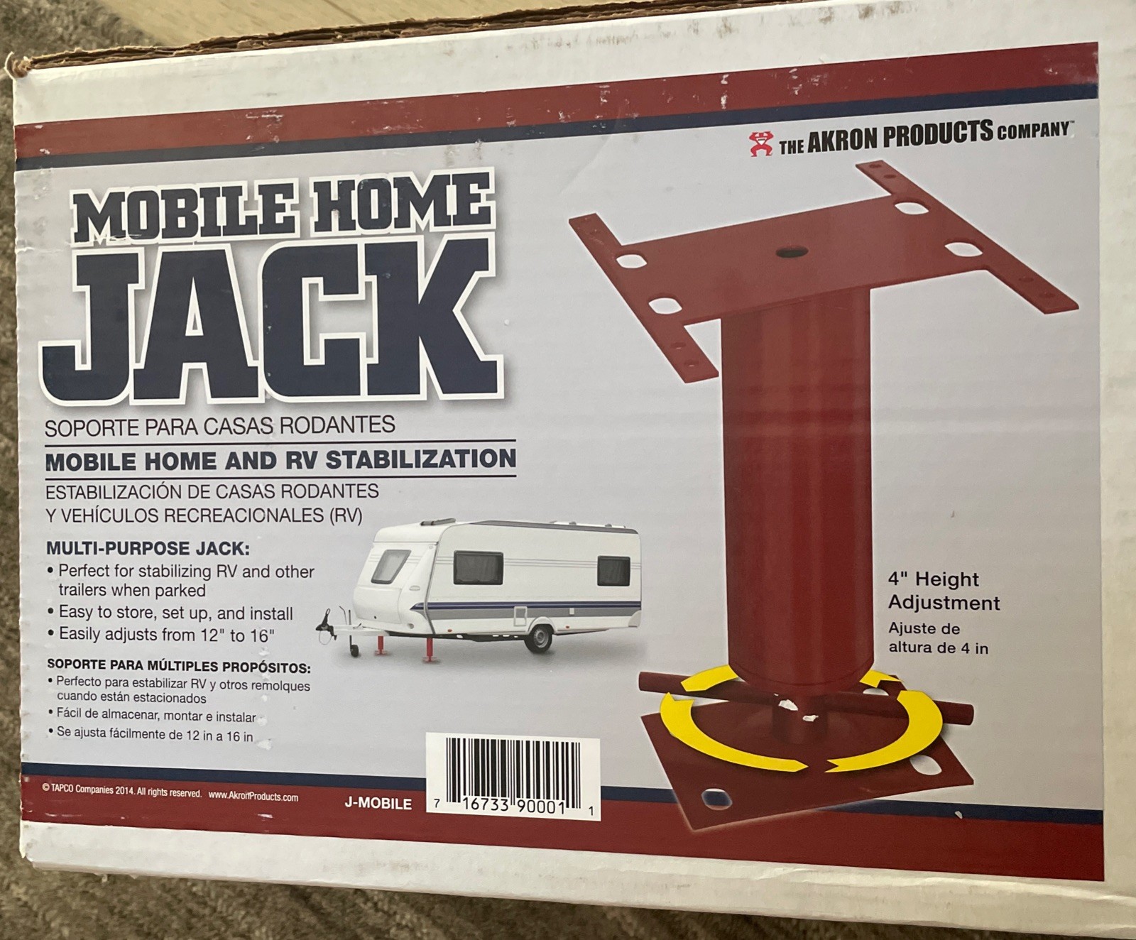New Jack Post J-MOBILE Mobile Home or RV Floor Jack Post 4″ D X 16″ H 24″ 700 lb