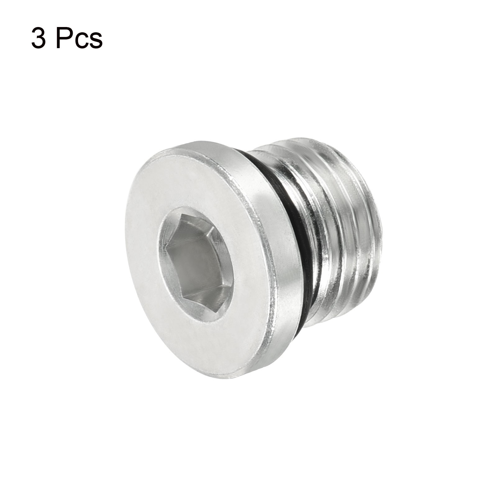 3Pack 1/2-20UNF Hex Head Pipe Fitting Plug, Male Thread 45# Steel Plug