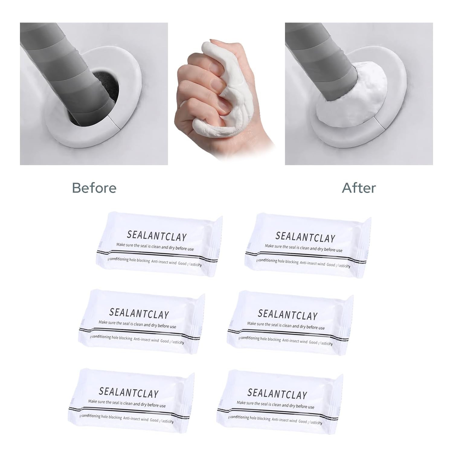 6-Pack Waterproof Sealant Mastic, Repair Sealing Clay, Quick Mending Mud for …