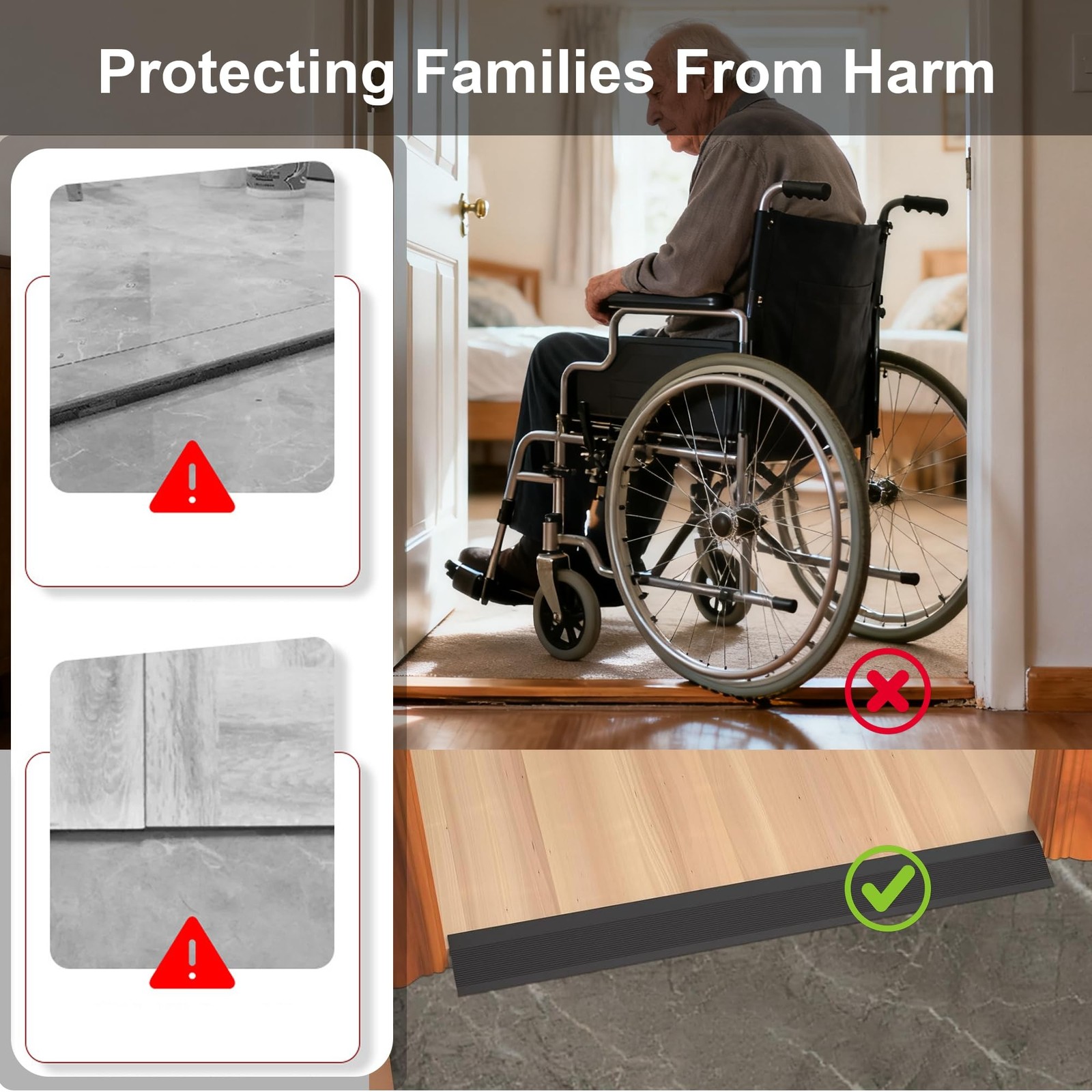 36” Aluminum Floor Transition Threshold Strip, Bridge The Height Gap Betwe