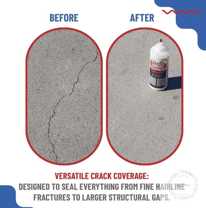 Magic Crack Filler 2.5LB Concrete Slab Gray, for Filling in Concrete Cracks on