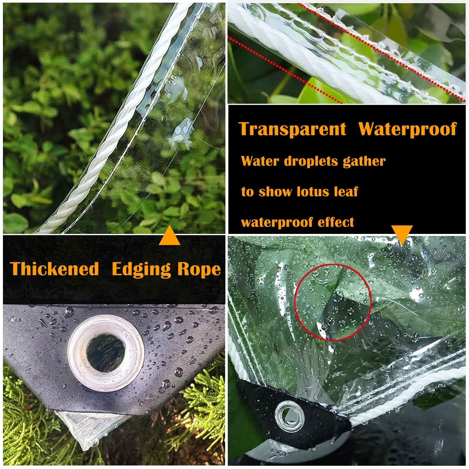 10 x 20 FT Clear Tarps, 14 Mil Clear Vinyl Tarp with Grommets – Heavy Duty Wa…