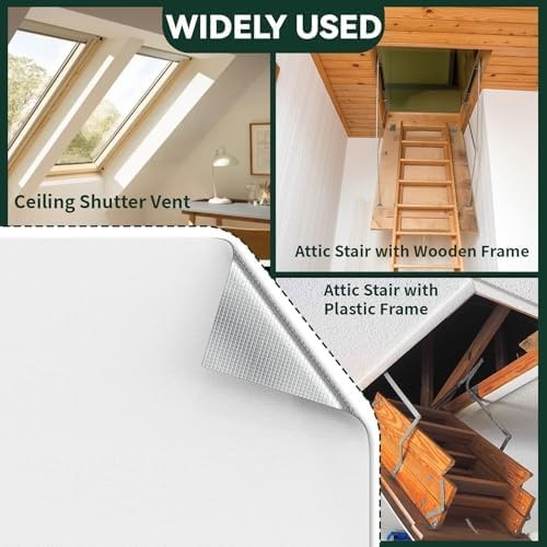 Flehomo Insulation Cover Kit for Attic Stairs & Ceiling Vent, 3-Layers Heat I…