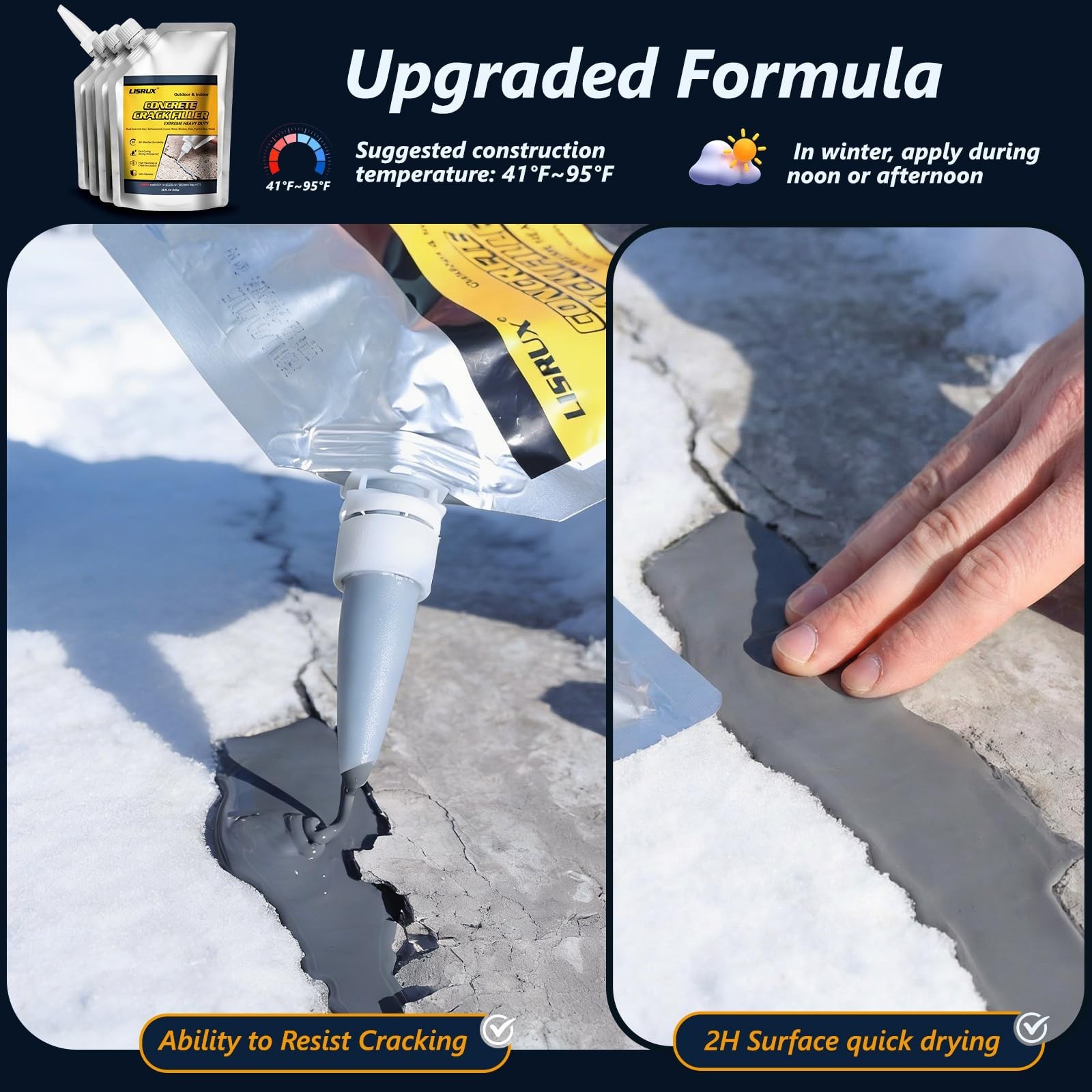 Concrete Crack Filler,5 LB High Elasticity Cement Crack Filler,Self-Leveling …