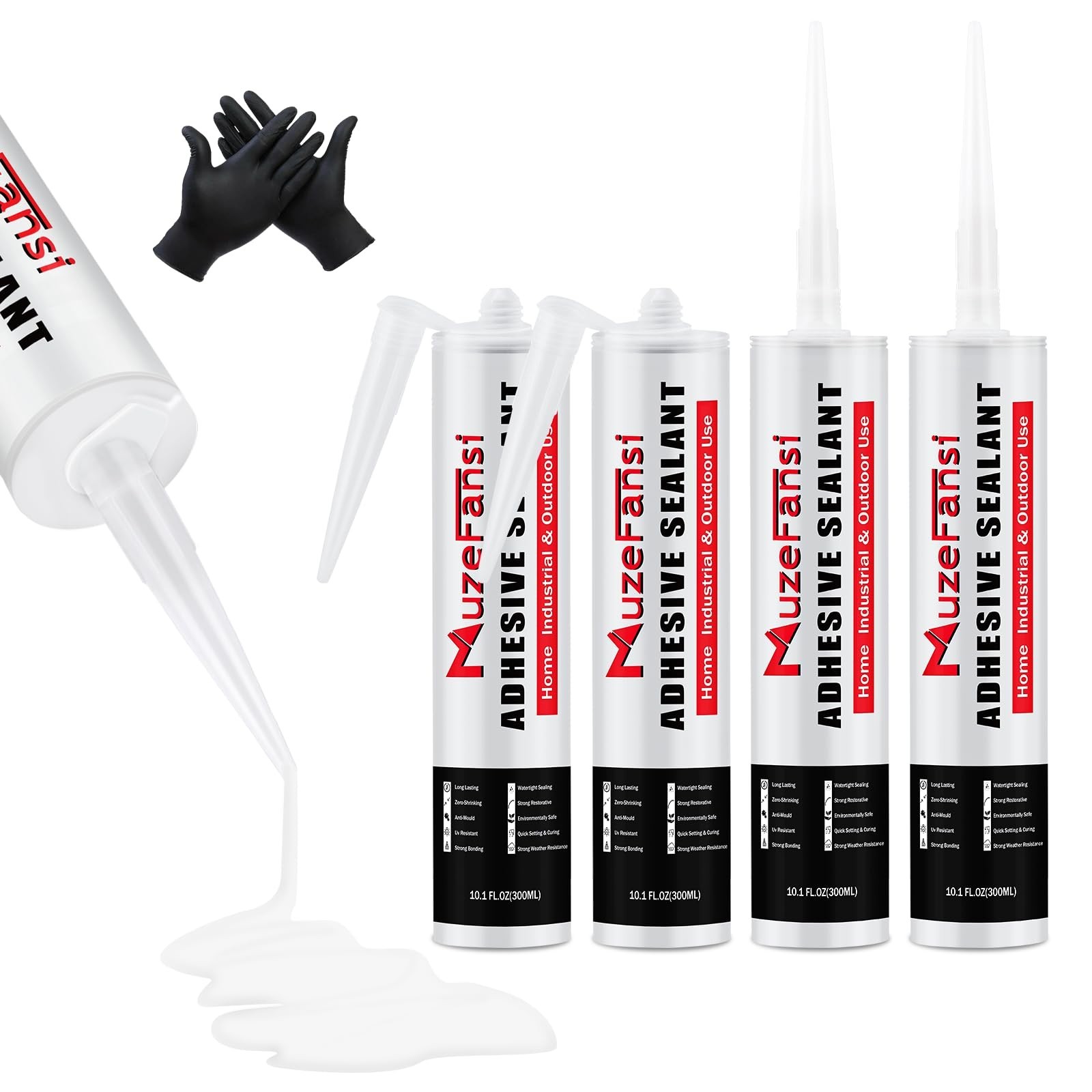 RV Roof Lap Sealant Self Leveling,4 Pack RV Roof Silicone Sealant White, Wate…