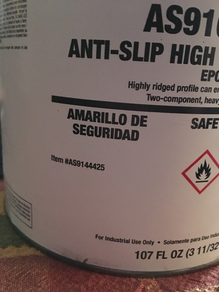Safety Yellow Anti-Slip Floor Coating, AS9144425, Rust-Oleum. BASE ONLY!!!