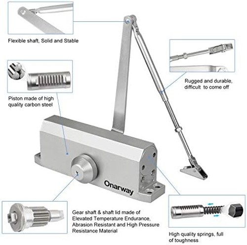 Onarway Door Closer Automatic Size 4 Spring Hydraulic for Home & Commercial |…