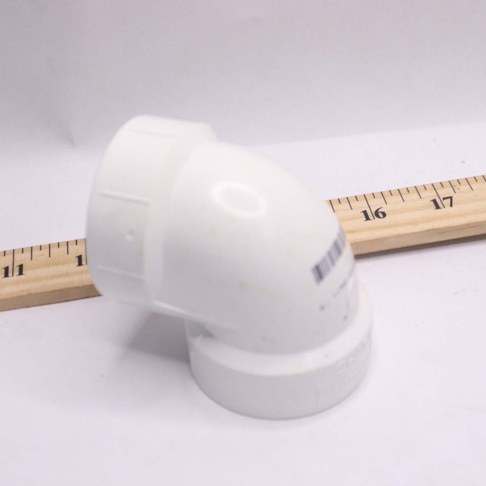 Vent 90Â° Elbow Pipe Fitting White Schedule 40 1-1/2″