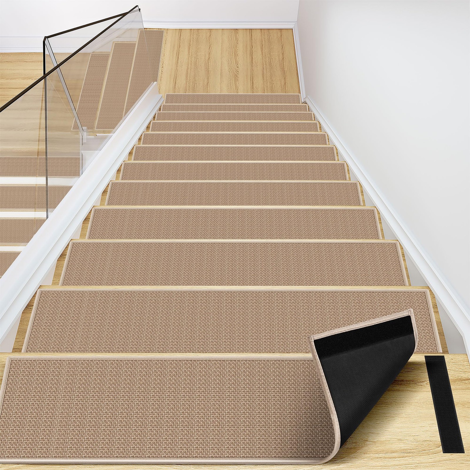 Goylser Peel And Sticker Stair Treads Non Slip For Wooden Steps Indoor 15 Pack