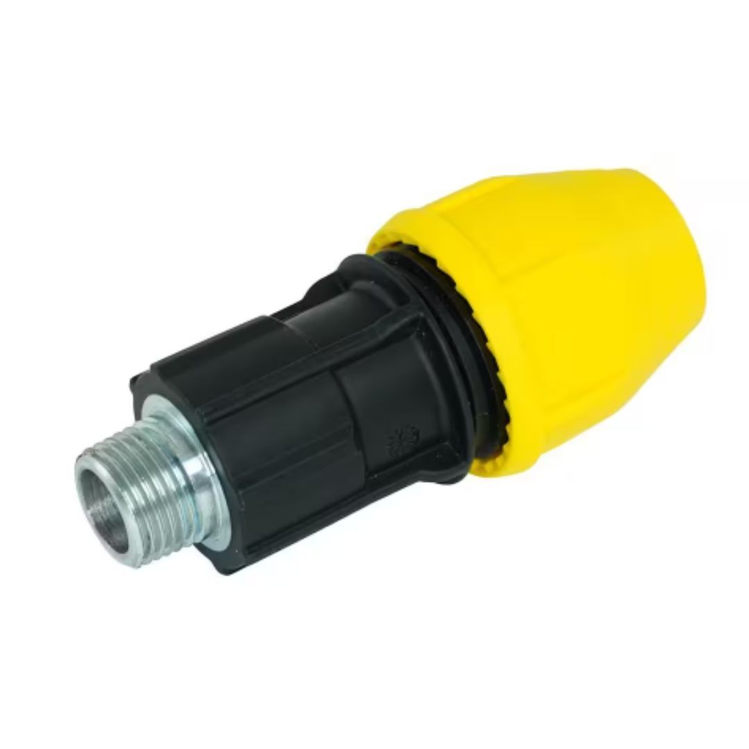 3/4 In. Polypropylene Underground Yellow Poly Gas Pipe Conversion Fitting