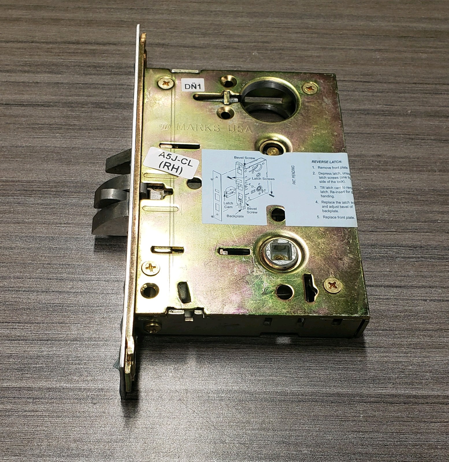 Marks USA 5SS19J RH Commercial / Classroom Mortise Cylinder Lock Grade 1