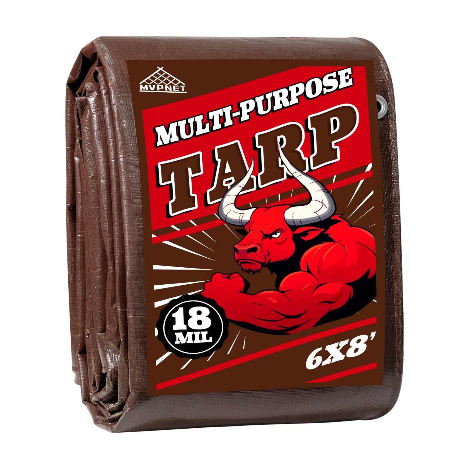 Tarp 6x8FT, 18 Mil Heavy Duty Large Tarps, 100% Waterproof Tarp, UV Resistant…