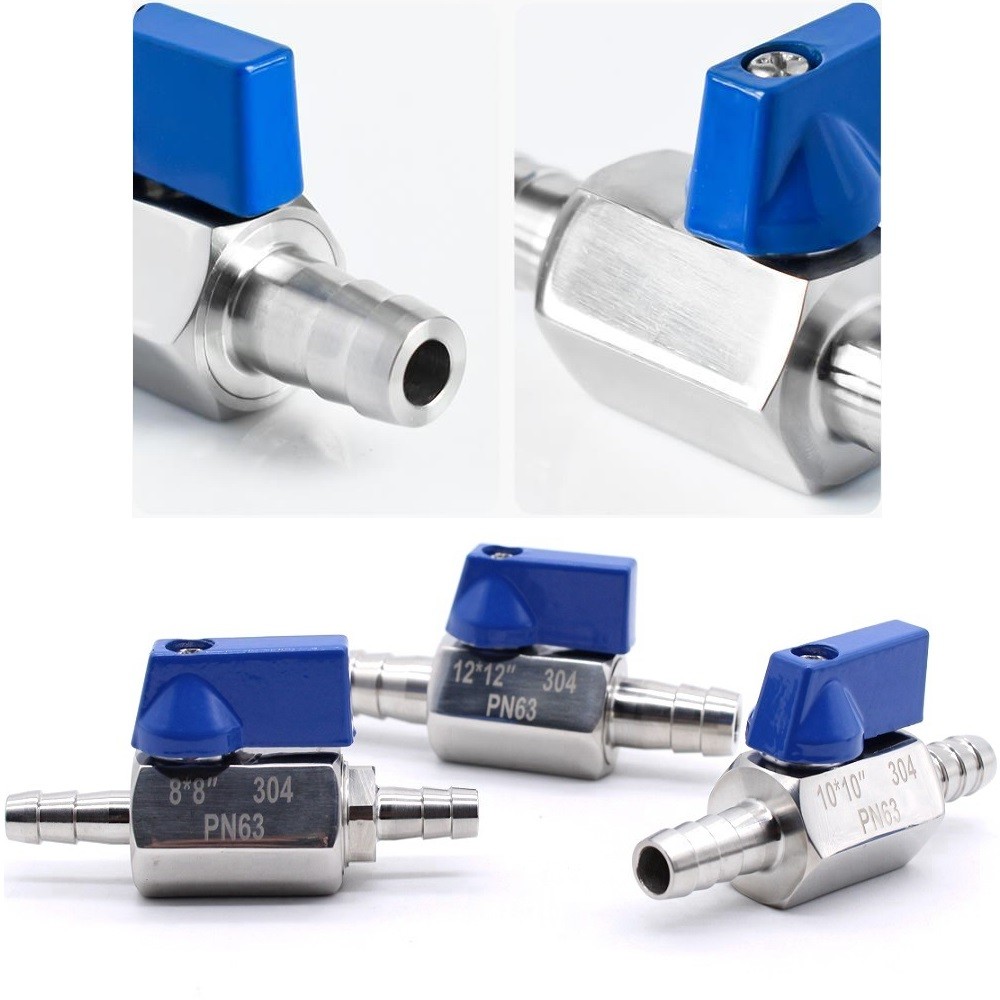 304 Stainless Steel Shut Off Valve Switch 8mm 10mm 12mm 14mm 16mm Barb Valve