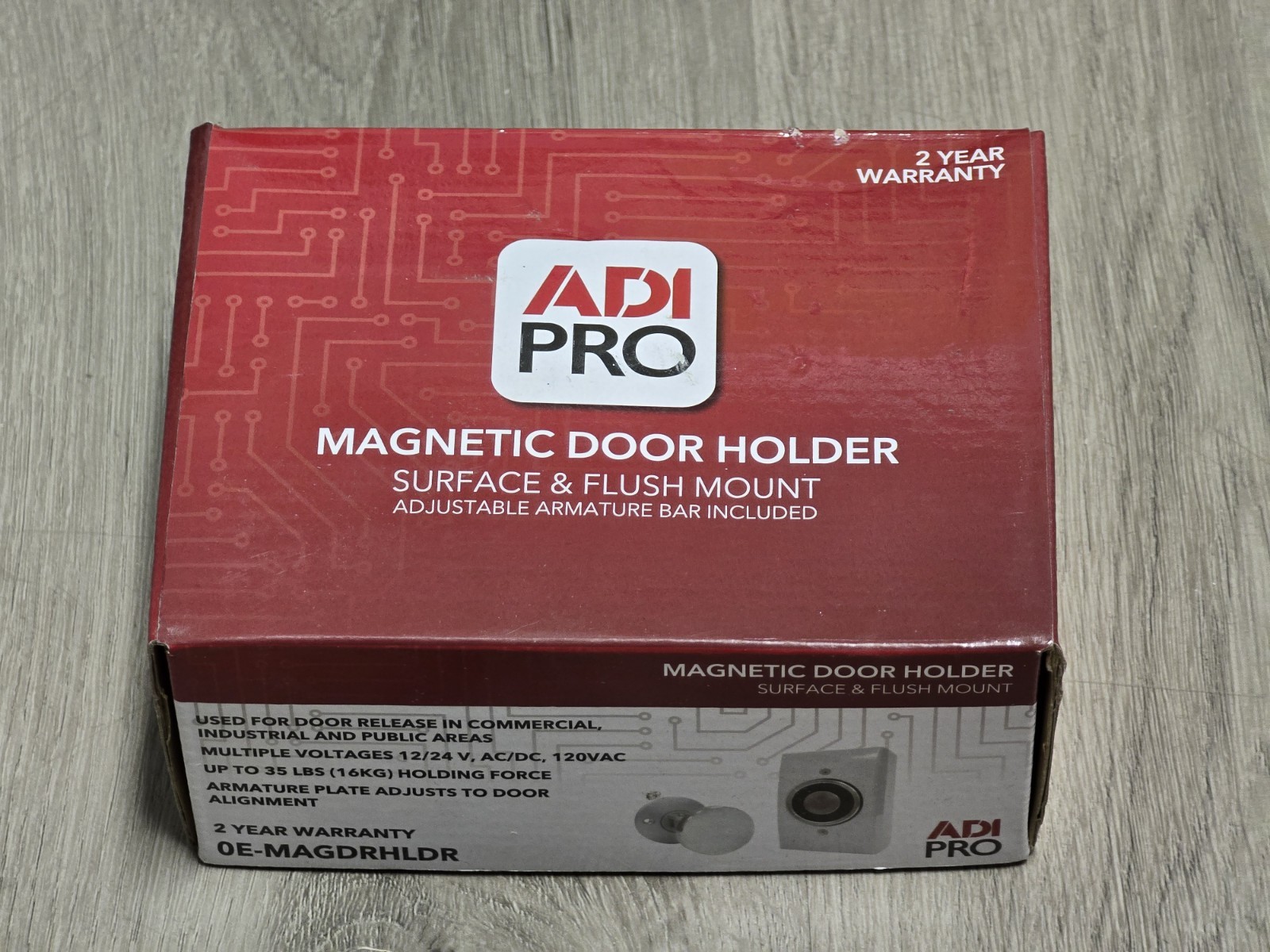 ADI PRO MAGNETIC DOOR HOLDER SURFACE & FLUSH MOUNT ADJUSTABLE ARM TURE BAR INC