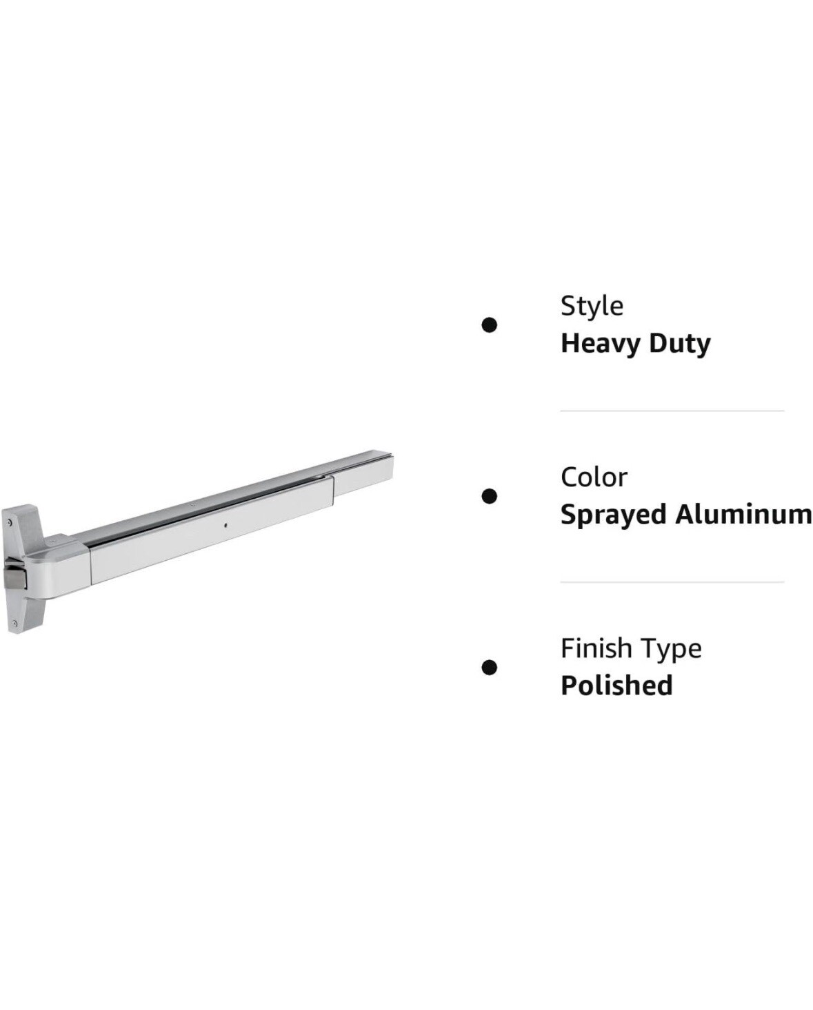 Dynasty Hardware Push Bar Panic Exit Device Aluminum