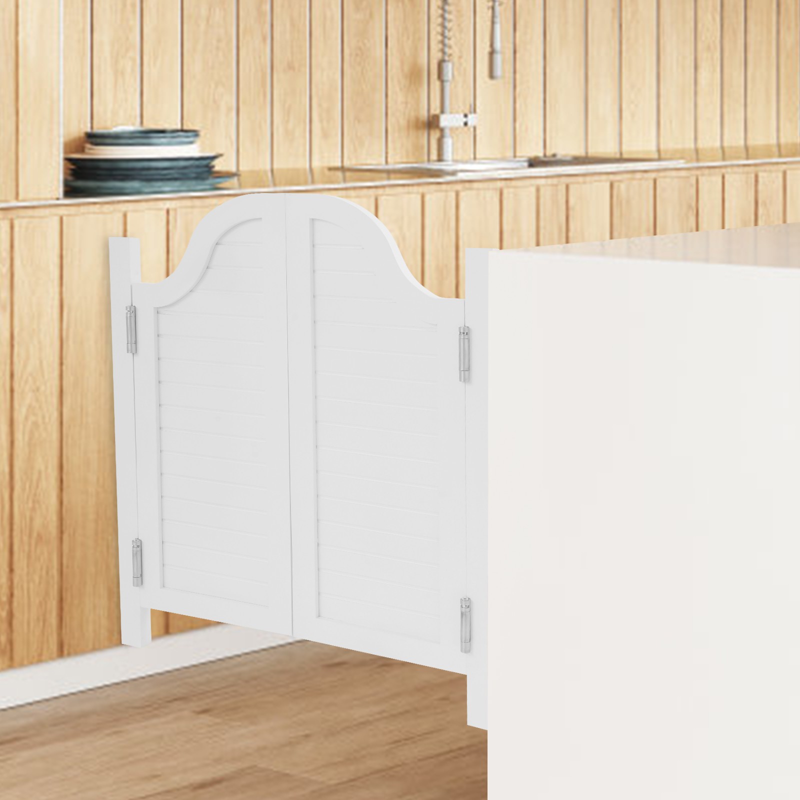 Partition Door Swing Solid Wood Door Partition Door for Shop Entrance 80x90cm